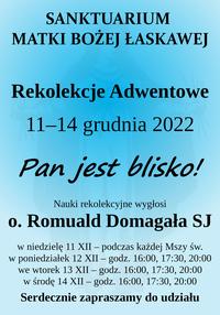 11-14.12.2022 Rekolekcje Adwentowe